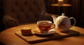 Warm Evening Tea with Biscuits Royalty Free Stock Photo
