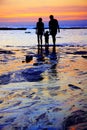 A warm family on The Golden beach and coast