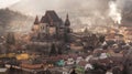 Warm February Evening In Biertan, One Of The Most Famous Four Ancient Fortification Churches Of Romania. Unesco-Protected Lutheran Royalty Free Stock Photo