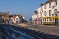 Warm February Weather and Blue Sky in Main Street Largs on the West Coast of Scotland Royalty Free Stock Photo