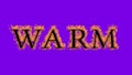 Warm fire text effect violet background