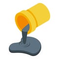 Warm floor liquid bucket icon isometric vector. Cooling thermic