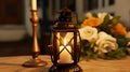 Warm Glow: Candlelit Lantern in Cozy Interior
