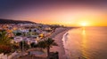 Warm glow of sunset at Morro Jable, Fuerteventura Royalty Free Stock Photo
