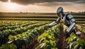 Robot Tending to Farm Crops