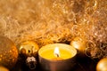 Warm gold and red Christmas candlelight background Royalty Free Stock Photo