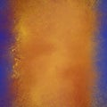 Warm gold red and orange colors in abstract background with bright blue borders and flecked grunge texture