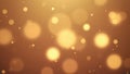 A warm golden bokeh background with soft, glowing light circles floating across the frame Royalty Free Stock Photo