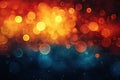 Warm golden bokeh lights over dark background. Royalty Free Stock Photo