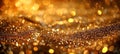 Warm golden light bokeh with sparkling effects. Shimmering golden background for festive occasions. Concept of Christmas Royalty Free Stock Photo