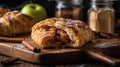 A warm and gooey cinnamon apple turnover with a hint of nutmeg created with Generative AI