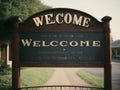 Warm Greetings: Welcome Sign with Timeless Charm Royalty Free Stock Photo