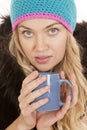 Warm hat coat mug look Royalty Free Stock Photo