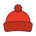 Warm hat fashion accessory line and fill icon