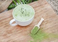 warm healthy cup of Matcha green tea