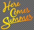 Here Comes Summer Text Vector Illustration Royalty Free Stock Photo