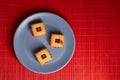 Warm Homemade Gingersnap Cookies topped with chocolate Royalty Free Stock Photo