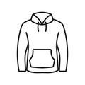 Warm hoodie icon vector. Thin line sign.