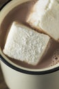 Warm Hot Chocolate with Square Marshmallows Royalty Free Stock Photo