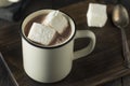 Warm Hot Chocolate with Square Marshmallows Royalty Free Stock Photo