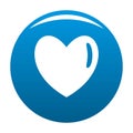 Warm human heart icon blue