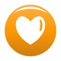 Warm human heart icon orange