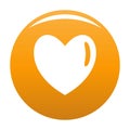 Warm human heart icon vector orange