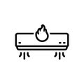 Black line icon for Warm, snug and heat