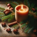 Cozy Christmas Candlelight, AI Generated