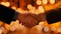 A warm, inviting closeup captures two people shaking hands, representing trust and a solid business agreement Royalty Free Stock Photo