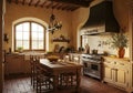Rustic Tuscan Kitchen Interior Royalty Free Stock Photo