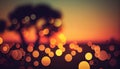 A warm sunset gradient with circular bokeh lights, evoking a sense of nostalgia and peace, Generative AI, illustration