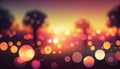 A warm sunset gradient with circular bokeh lights, evoking a sense of nostalgia and peace, Generative AI, illustration