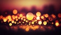 A warm sunset gradient with circular bokeh lights, evoking a sense of nostalgia and peace, Generative AI, illustration