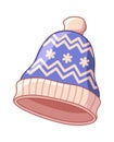 Warm knitted blue Christmas hat Royalty Free Stock Photo