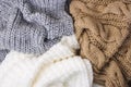 Warm knitted sweaters. autumn concept. Women clothing Royalty Free Stock Photo