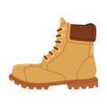 Warm Leather Brown Boot as Seasonal Shoe and Casual Footwear Vector Illustration