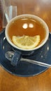 Warm lemon tea eliminates with motion sickness