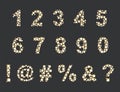 Warm light hole font numbers