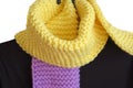 A warm lilac-yellow scarf.