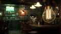 Warm-Lit Vintage Bar Interior with Edison Bulb Royalty Free Stock Photo