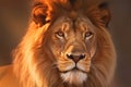 Male lion portrait at sunset Royalty Free Stock Photo