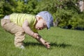 Warm may. Spring walk. Funny games for children on the lawn.