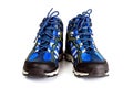 Warm men`s sports-style boots with a waterproof surface, with laces