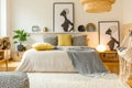 Warm modern bedroom interior Royalty Free Stock Photo