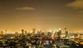 Warm night cityscape in Bangkok.