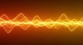 Warm orange glowing sound wave visualization showcasing audio technology and digital signal processing Royalty Free Stock Photo