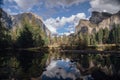 Mid Day Clouds over Yosemite Valley, CA Royalty Free Stock Photo