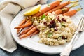 Warm quinoa salad with roasted carrots