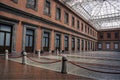 Beautiful glass-covered hall of the National Palace, the seat of the Mexican government. The Palace is located in the Plaza de la Royalty Free Stock Photo